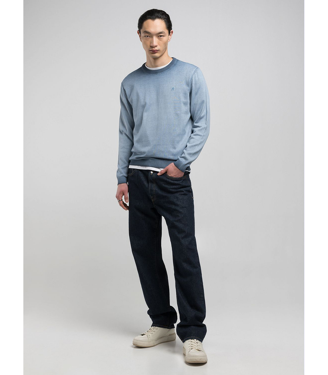 オンブレ ソフトコットンニット 詳細画像 グレイッシュブルー 4